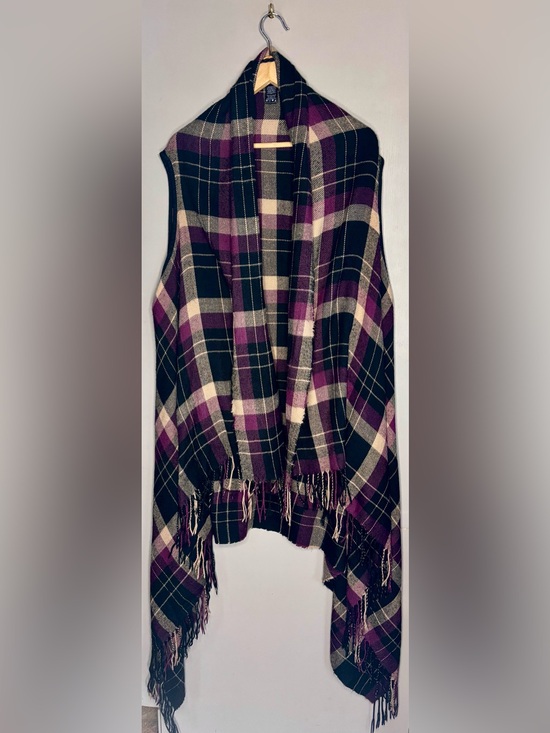 RW&CO. Sweaters - RW&CO. Plaid Flannel Poncho